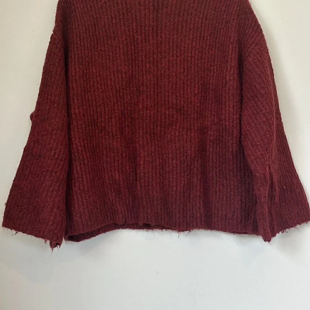 John + Jenn Burgundy Knit Sweater - Size: Small